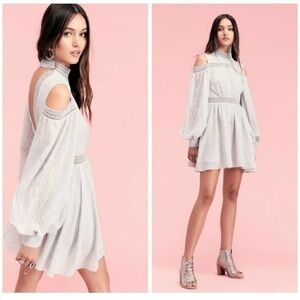 Acler Light Pastel Purple Aslan Cold Shoulder Open Back Mini Dress Size 8